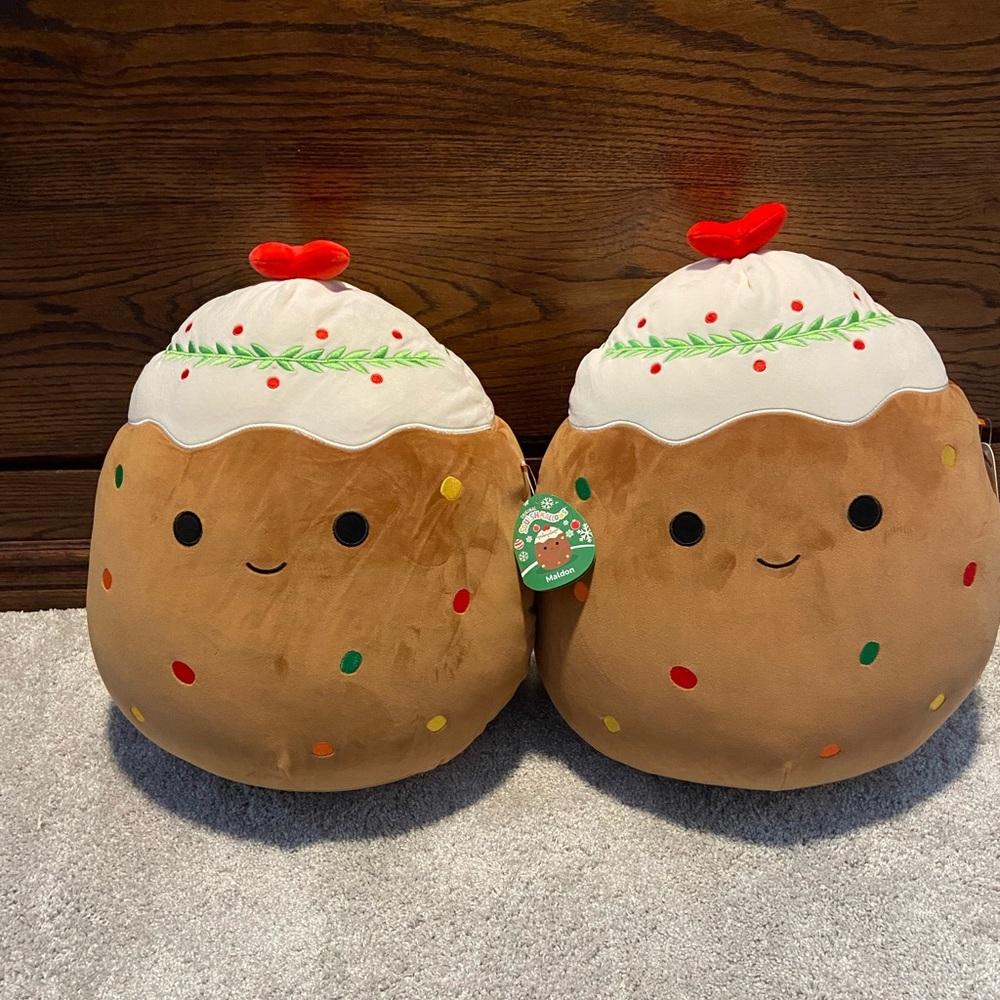 Squishmallow 16” Maldon The Christmas Fruitcake Plush X 2